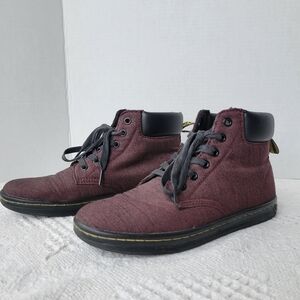 Dr, Marten MAELLY Lace-up Padded Ankle Lightweight Casual High Top -Burgundy
